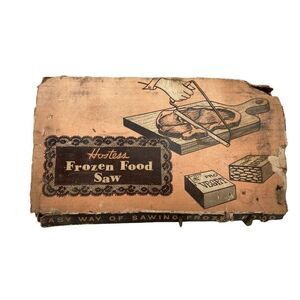 Vintage Langner Hostess Frozen Food Saw with Butterscotch Swirl Bakelite Handle